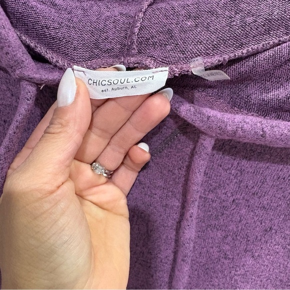 Chic Soul Lavender Knit Hoodie Plus Size - Picture 7 of 8